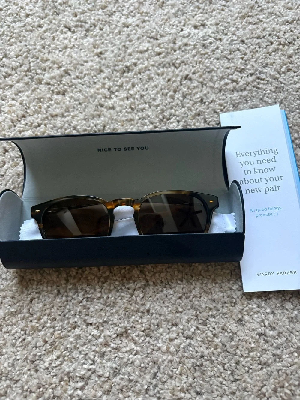 NEW Warby Parker Percey Sunglasses Striped Sassafras Tortoise Brown Medium